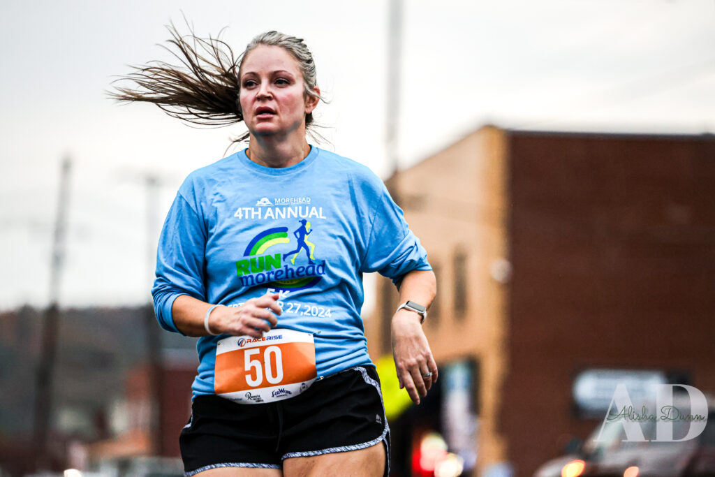 Runner wearing a blue 